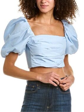 Amanda Uprichard Lana Puff Sleeve Powder Blue Too Small